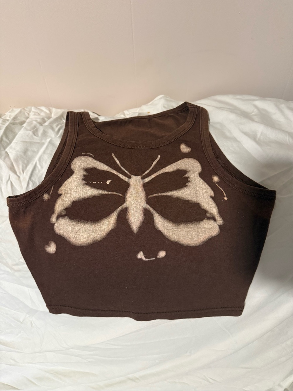 Brown Butterfly Tank Crop Top